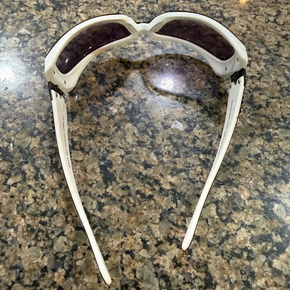 Jimmy Crystal New York‎ Swarovski Crystal Oversized Sunglasses Black White GL905